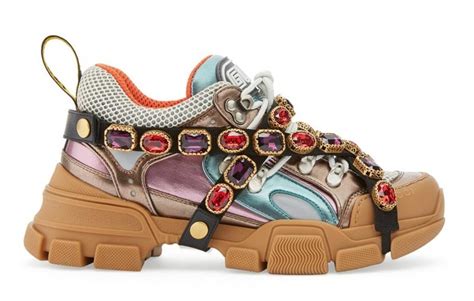 gucci sneakers jewelry|Gucci chunky jeweled sneakers.